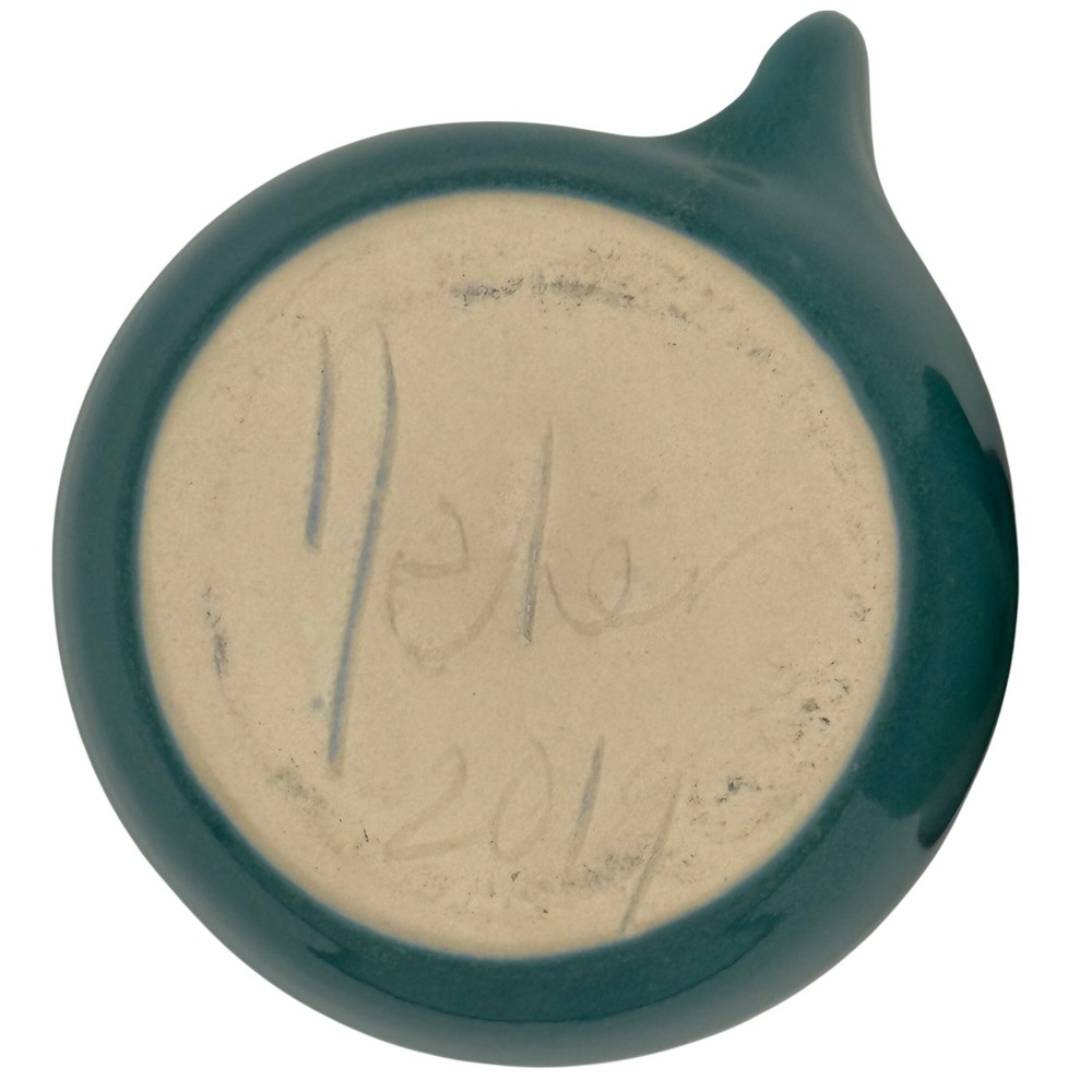 Clay In Motion Signed Neher Right Hand Handwarmer Mugs Set of 2 Artisan Pottery - Picture 3 of 10